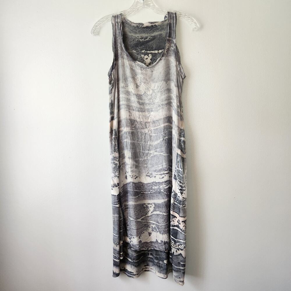 Ma+ch Marika Charles Dress S Gray Hand Dyed Woven Ethereal Artisanal Whimsigoth